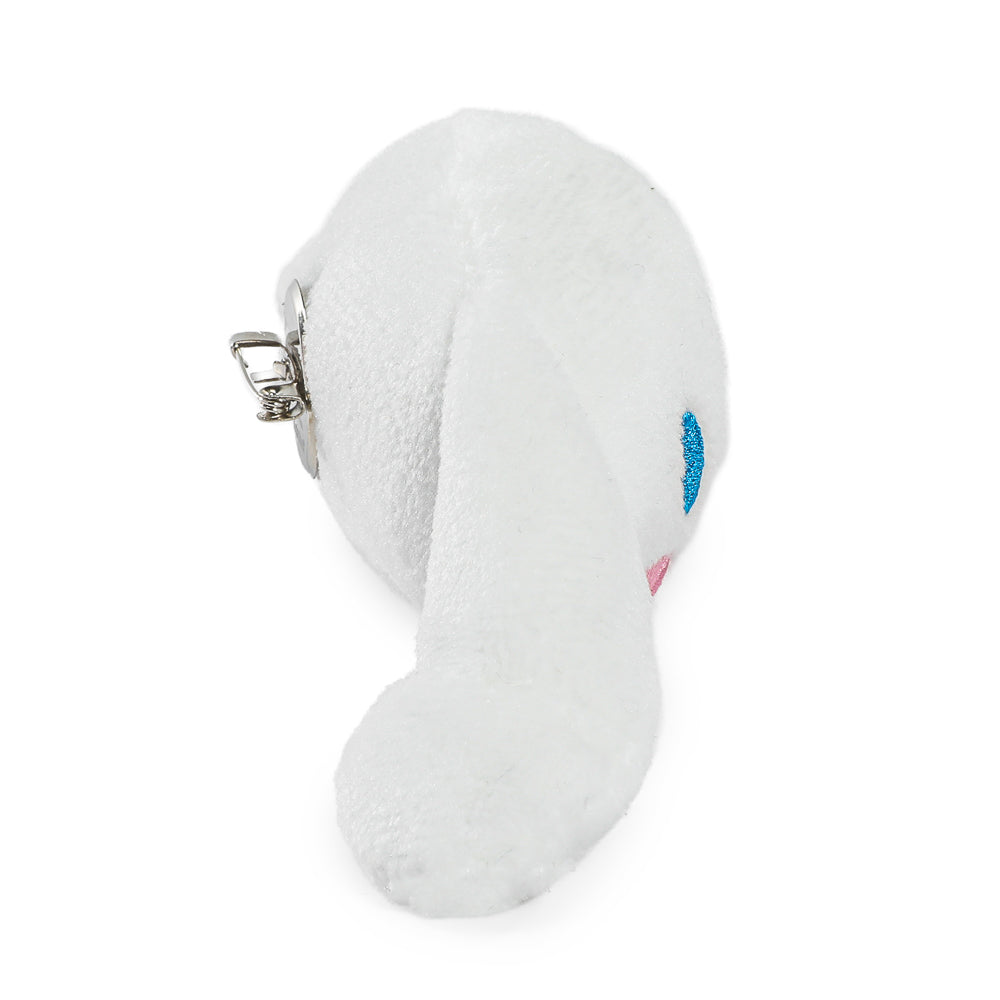 Set of four Sanrio Hello Kitty and Friends Cinnamoroll plush pins featuring colorful cartoon character designs on a white background.