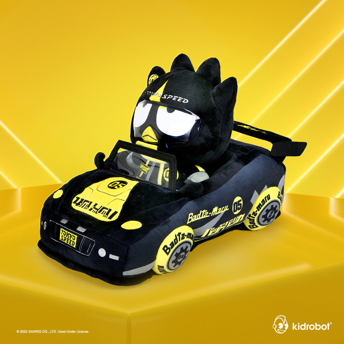 Sanrio Hello Kitty and Friends Tokyo Speed Racer 13-inch plush bundle featuring Badtz-maru, Hello Kitty, Kuromi, and My Melody.