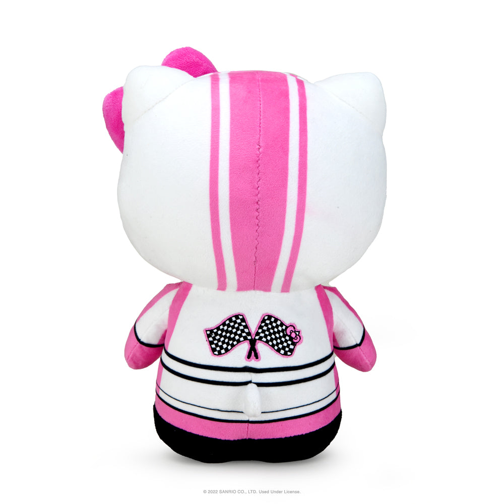 Sanrio Hello Kitty Tokyo Speed Racer 13-inch plush toy featuring Hello Kitty in racing attire, soft and cuddly for fans of Sanrio characters.