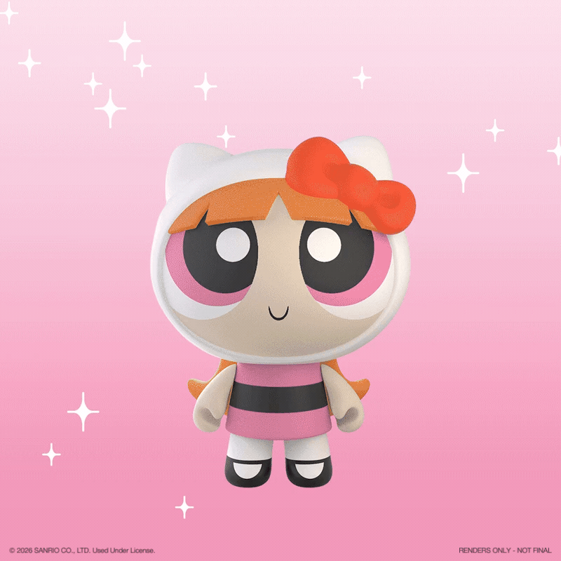 Sanrio Hello Kitty® and Friends x The Powerpuff Girls vinyl mini figure, blind box collectible from the pre-order series.
