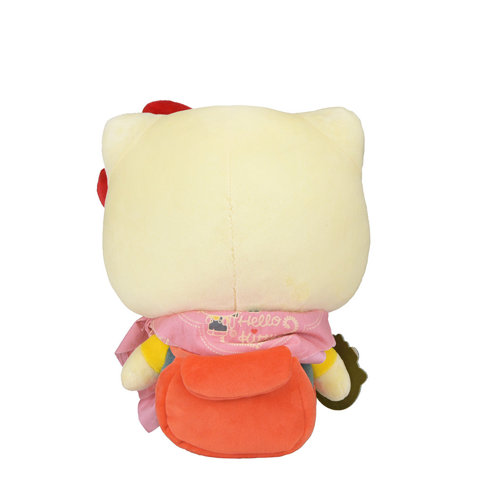 Sanrio Hello Kitty Camp Adventure large plush toy, soft and cuddly character with camping gear details, perfect for collectors and fans.