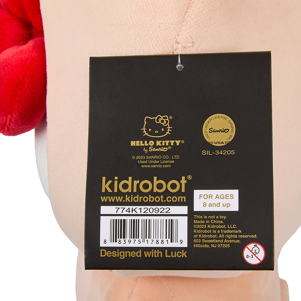 Sanrio Hello Kitty Chinese Zodiac Year of the Pig 13-inch plush toy by Kidrobot, soft and cuddly with detailed pig features.