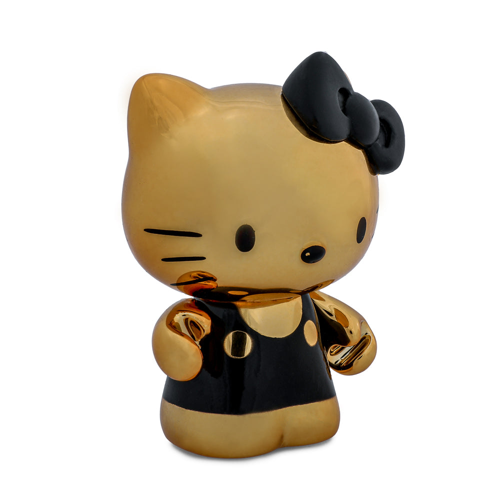 Limited edition Hello Kitty® Gold Electroplate 3-inch vinyl art figure by Sanrio, exclusive collectible with vibrant gold finish.