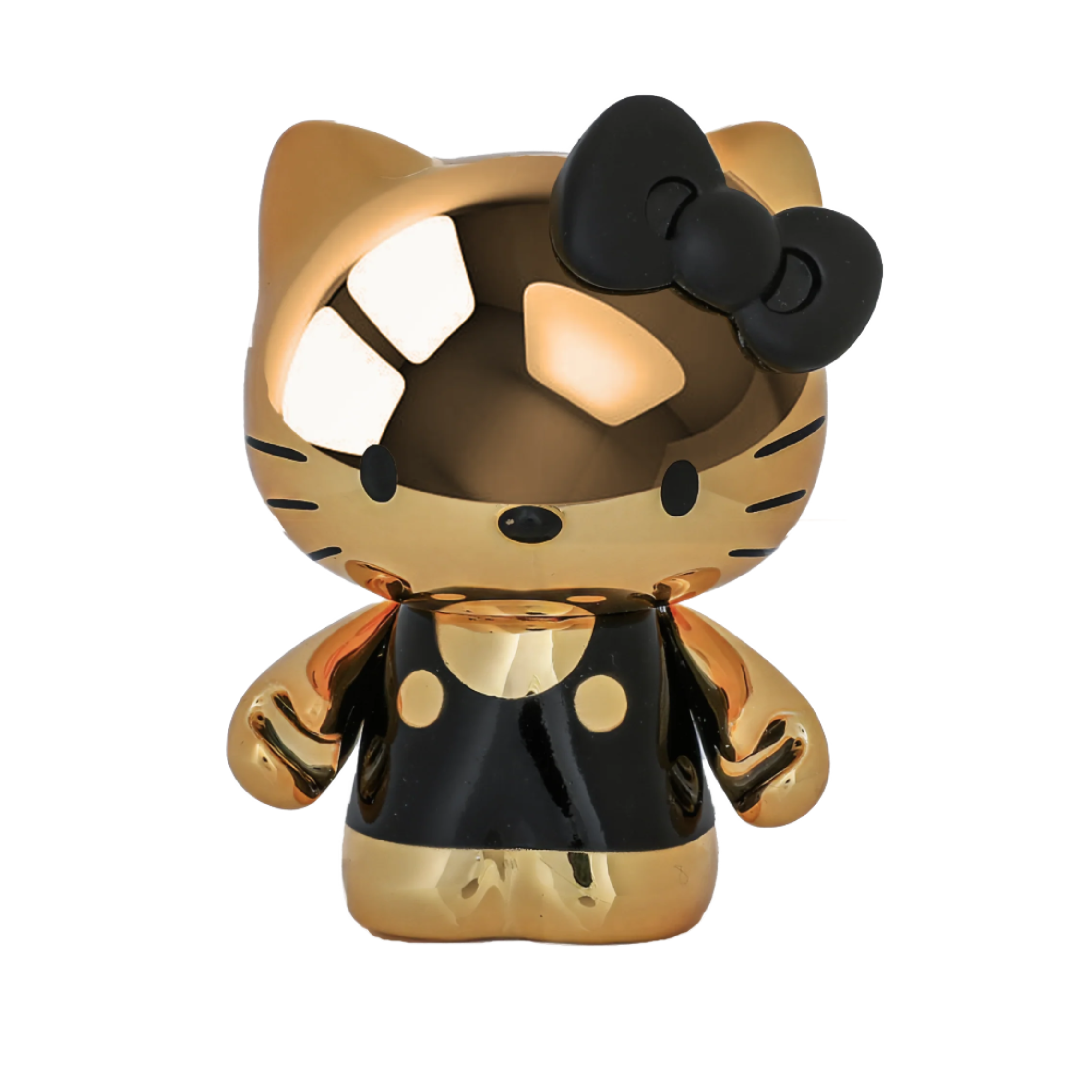 Sanrio Hello Kitty® gold electroplate 3-inch vinyl figure, limited edition Kidrobot exclusive, shiny and collectible.