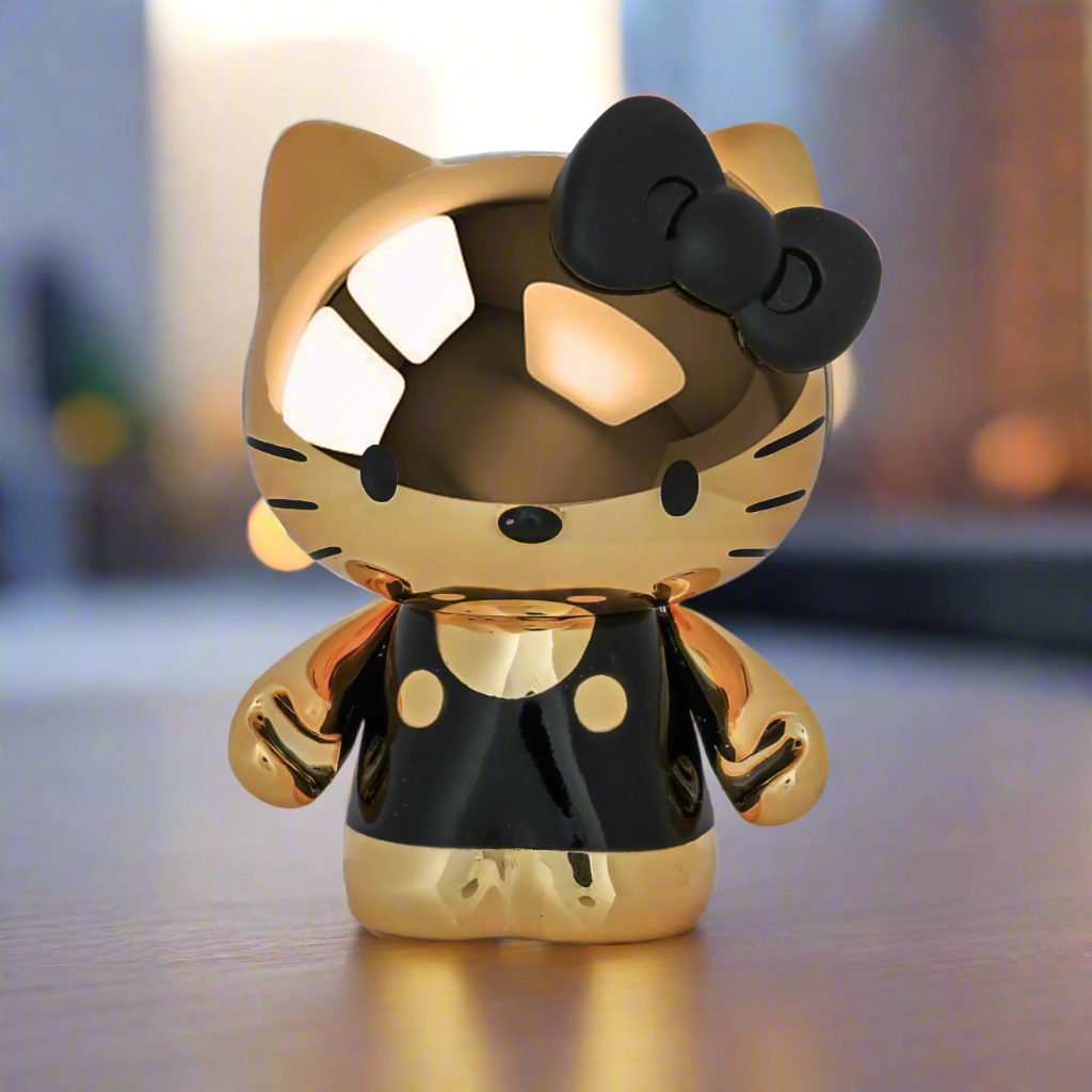 Hello Kitty® Gold Electroplate vinyl figure by Sanrio, 3-inch limited edition collectible with shiny chrome finish and exclusive design.