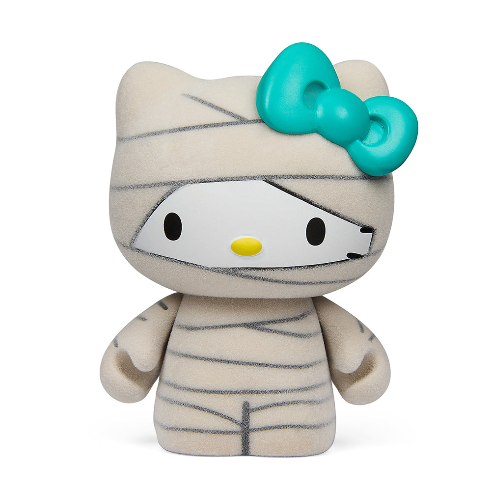 Sanrio Hello Kitty Halloween collectible vinyl mini figure dressed as a mummy from the limited edition series, 3-inch size.