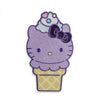 Sanrio Hello Kitty® ice cream cone enamel pin with glitter Ube flavor, limited edition collectible from Kidrobot.