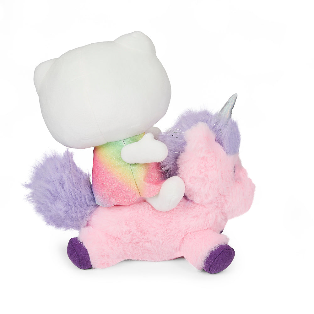 Soft Hello Kitty® riding unicorn plush toy by Sanrio, 13-inch plush with detailed pink and white unicorn design.