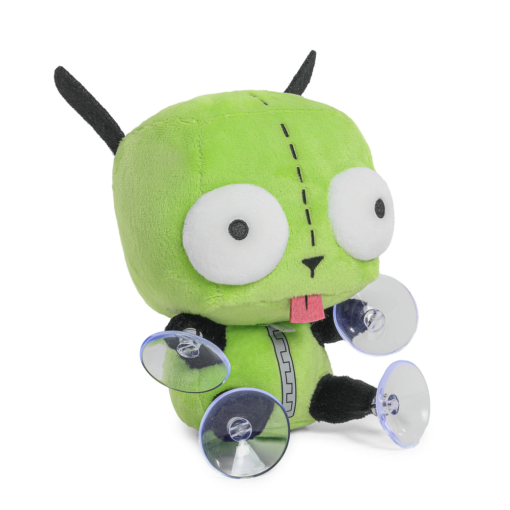 Invader Zim Dog Suit GIR plush window clinger featuring a cute plush GIR in a dog suit from the Invader Zim series.