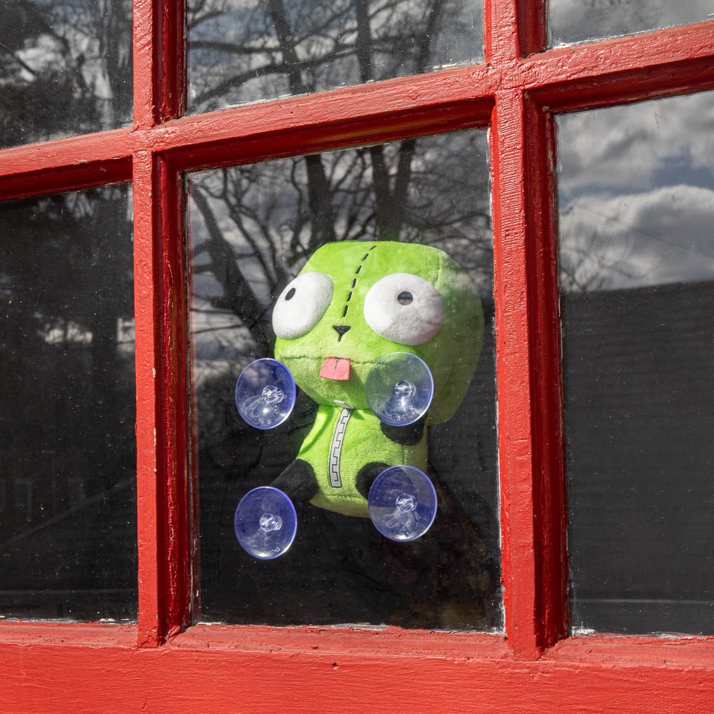 Invader Zim Dog Suit GIR plush window clinger featuring a soft, colorful plush design of GIR in a dog suit for window display.
