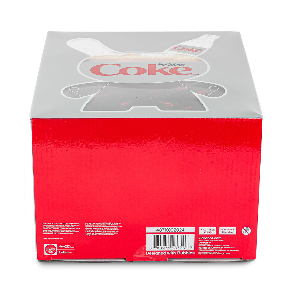 Limited edition Kidrobot Coca-Cola 8-inch resin Dunny art figure, showcasing vibrant colors and detailed design.