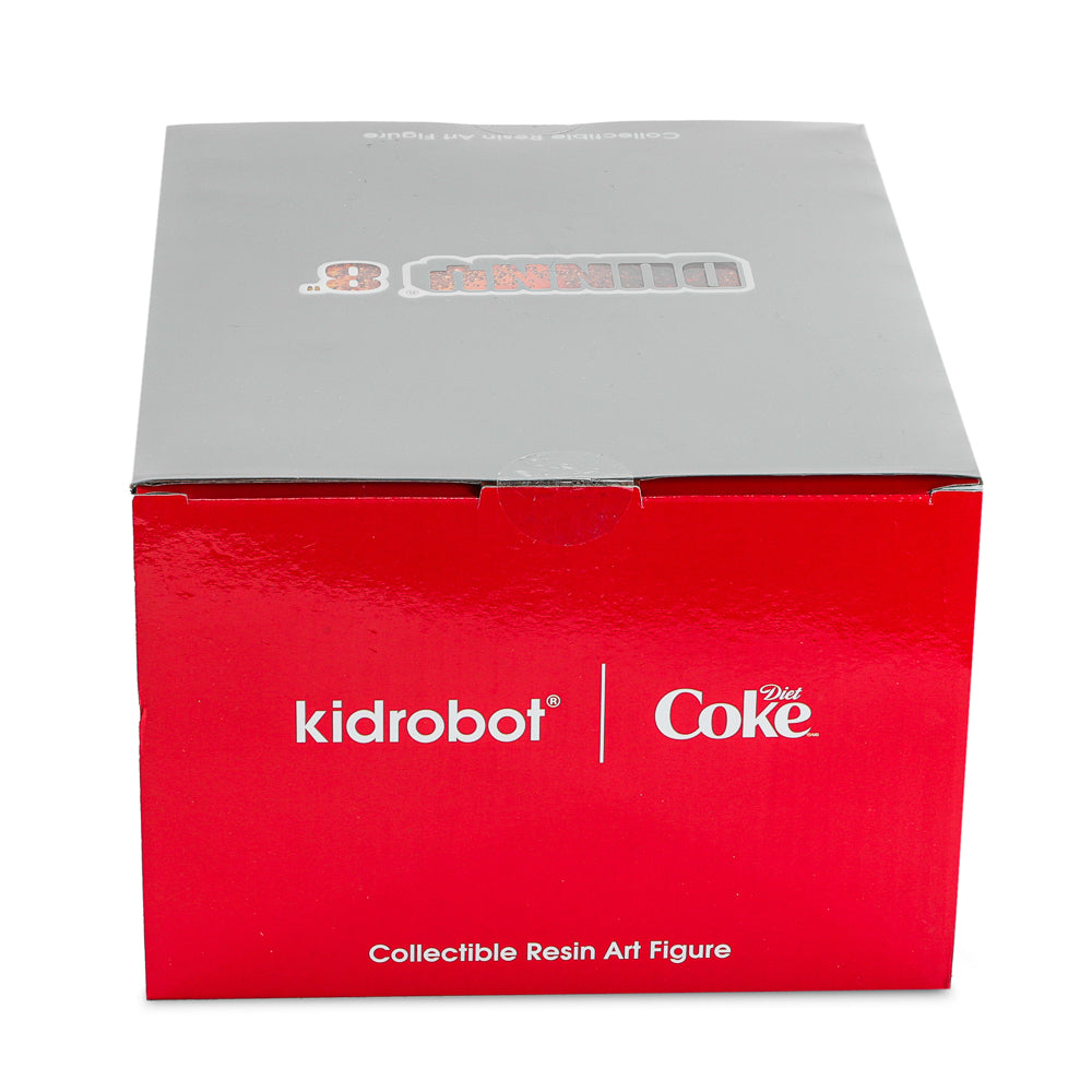 Limited edition Kidrobot Coca-Cola resin Dunny art figure, 8-inch collectible toy with detailed design and unique Coca-Cola branding.