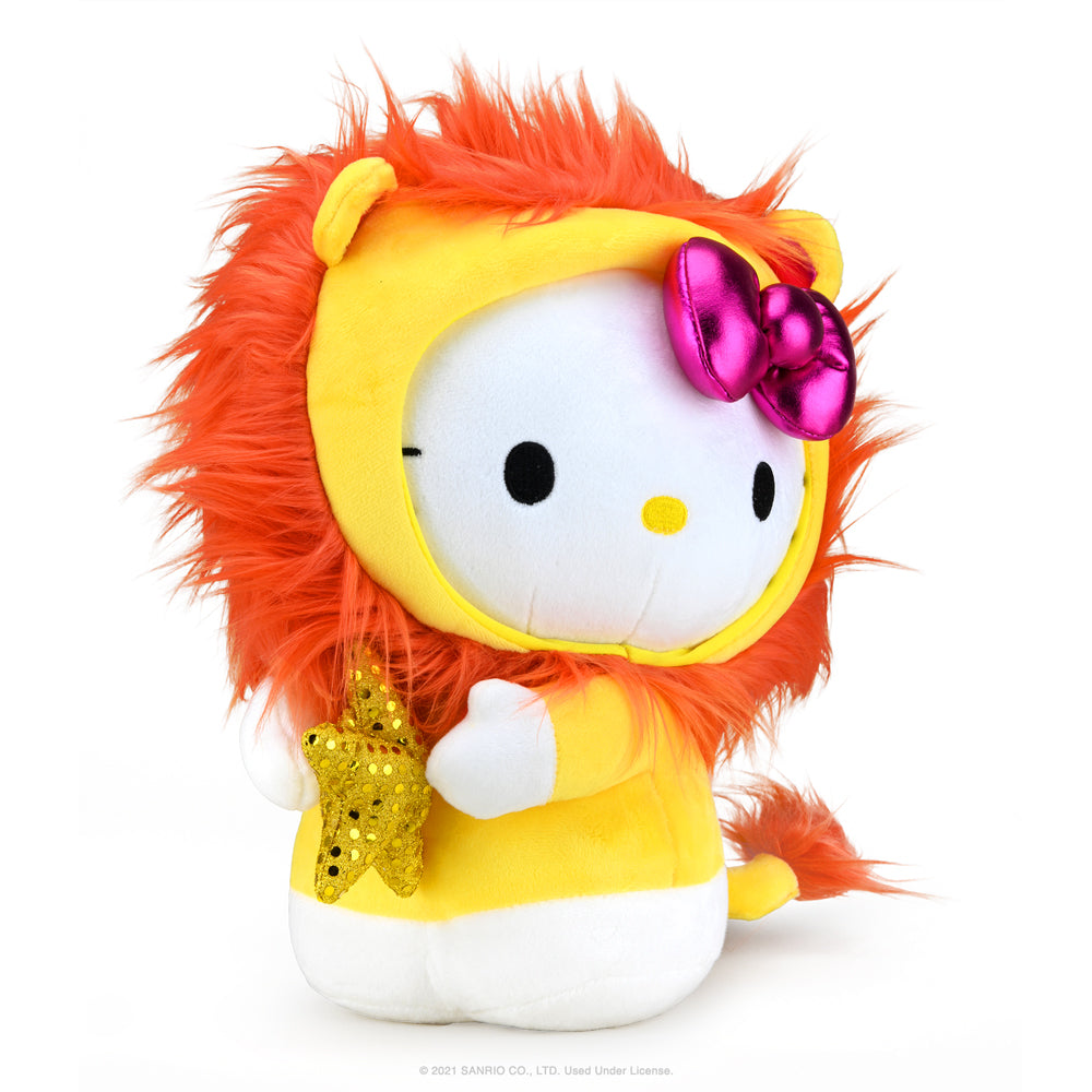 Sanrio Kidrobot Hello Kitty Zodiac Medium Plush Leo Edition showing a soft plush toy with Hello Kitty features and Leo-themed design.