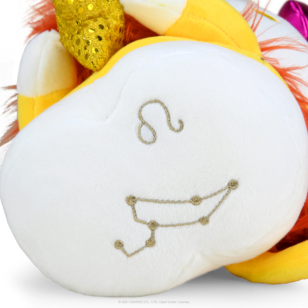 Sanrio Kidrobot Hello Kitty Zodiac Medium Plush Leo Edition featuring a soft plush Leo character with detailed design