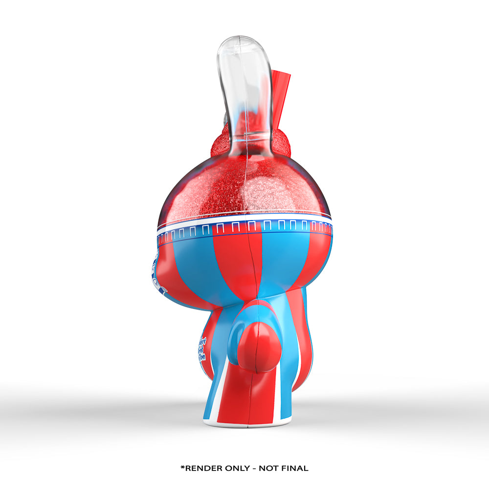 Cherry ICEE 8-inch Dunny art figure by Kidrobot and ICEE, featuring a colorful, playful design with ice-cube details.