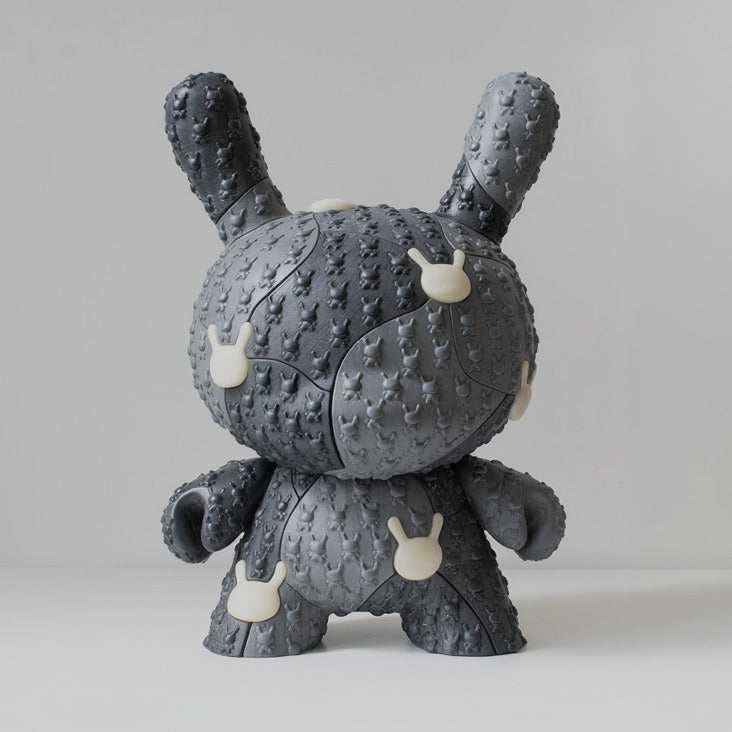 Locknesters Kidrobot x Puzzle Dunny 20" glow-in-the-dark art figure in monochrome, limited edition of 20, pre-order now.