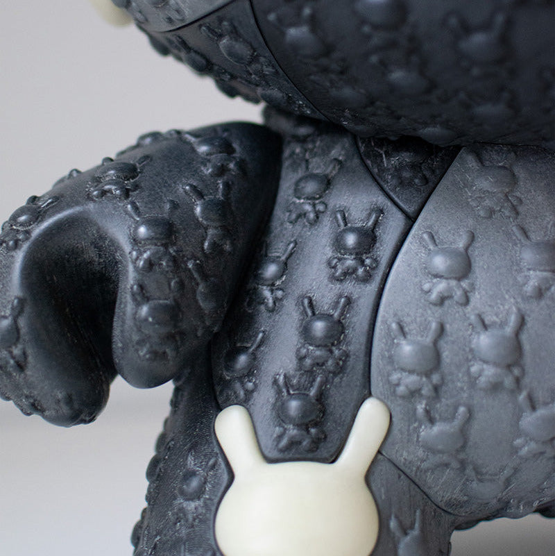 Kidrobot x Locknesters 20" Glow-in-the-Dark Dunny art figure in monochrome, limited edition of 20, pre-order now.
