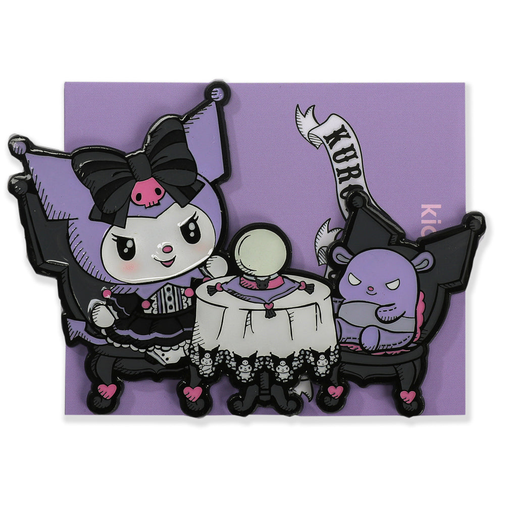Sanrio Kuromi™ Fortune Deluxe Enamel Pins in mystery boxes, featuring colorful, collectible Sanrio character pins with intricate designs.
