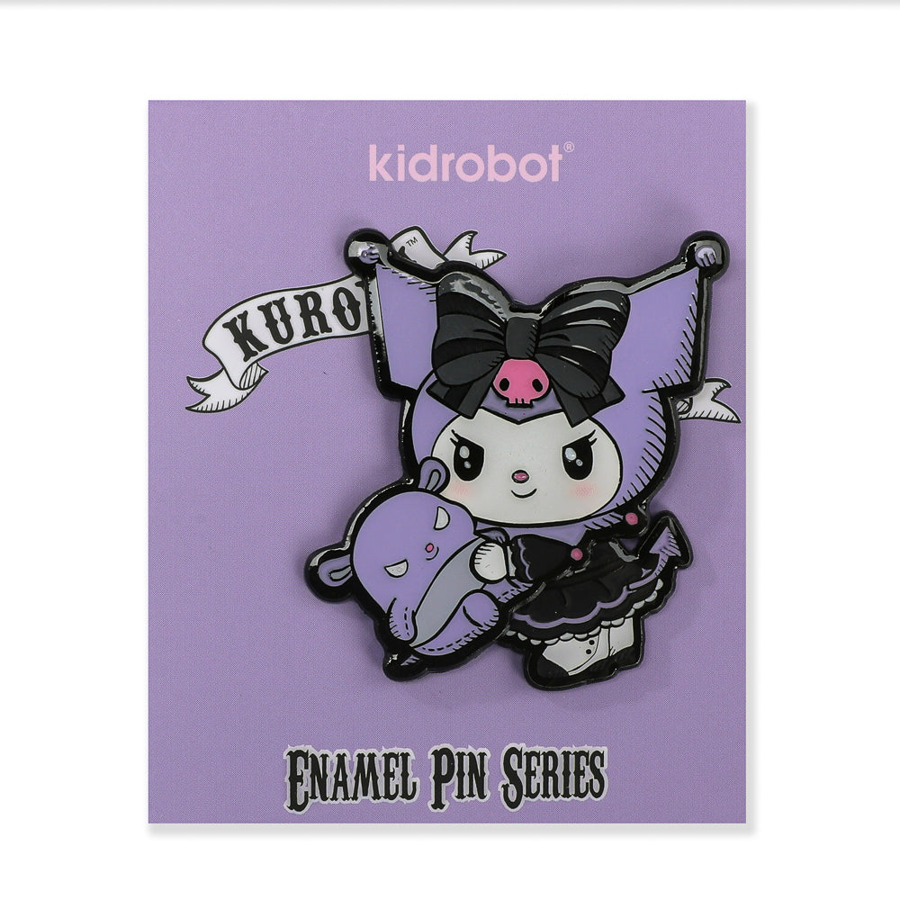 Sanrio Kuromi™ Fortune Deluxe enamel pins from mystery boxes, featuring cute, collectible character designs in a blind box style.