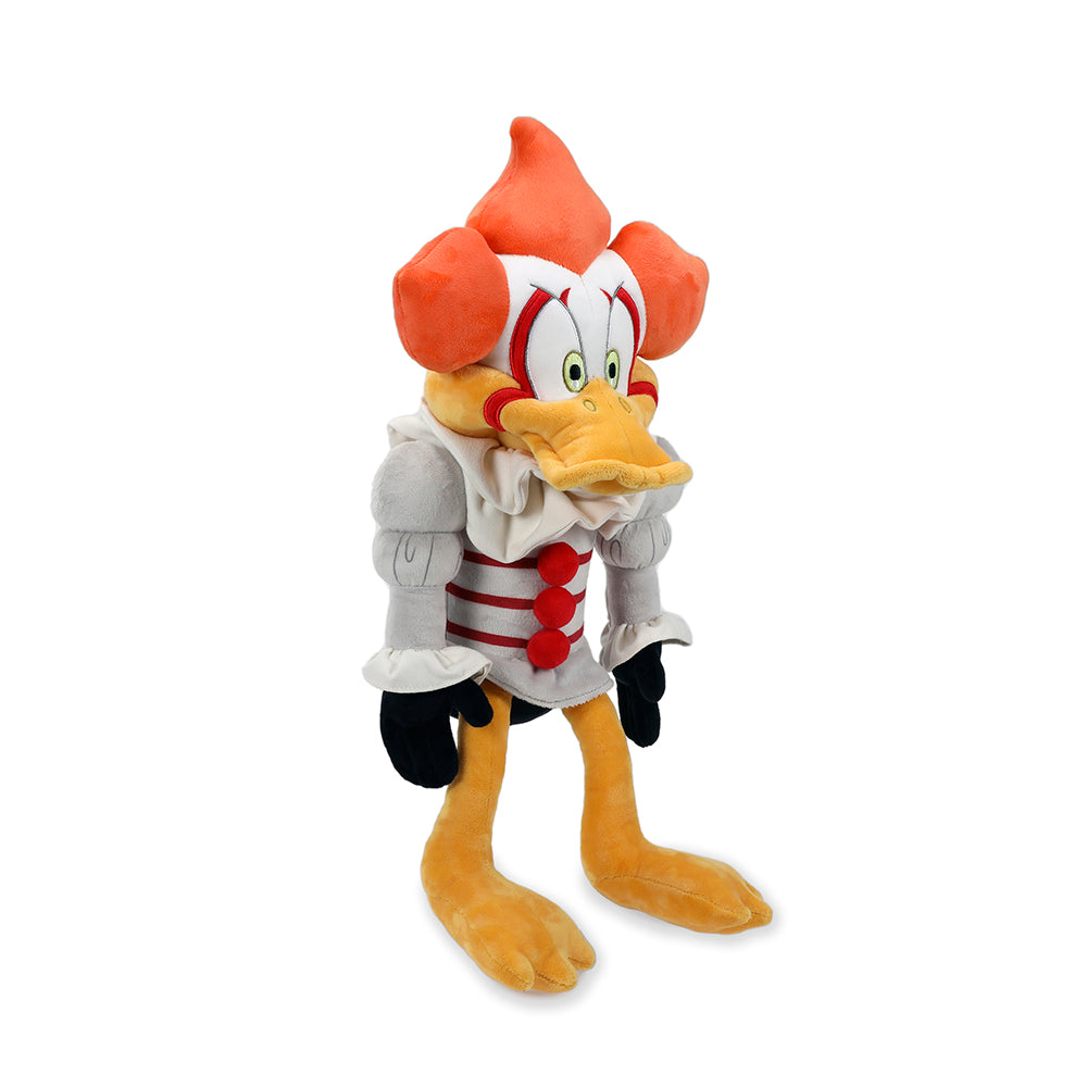 Looney Tunes Daffy Duck as Pennywise 13-inch plush toy, featuring Daffy with Pennywise clown costume and vibrant colors.