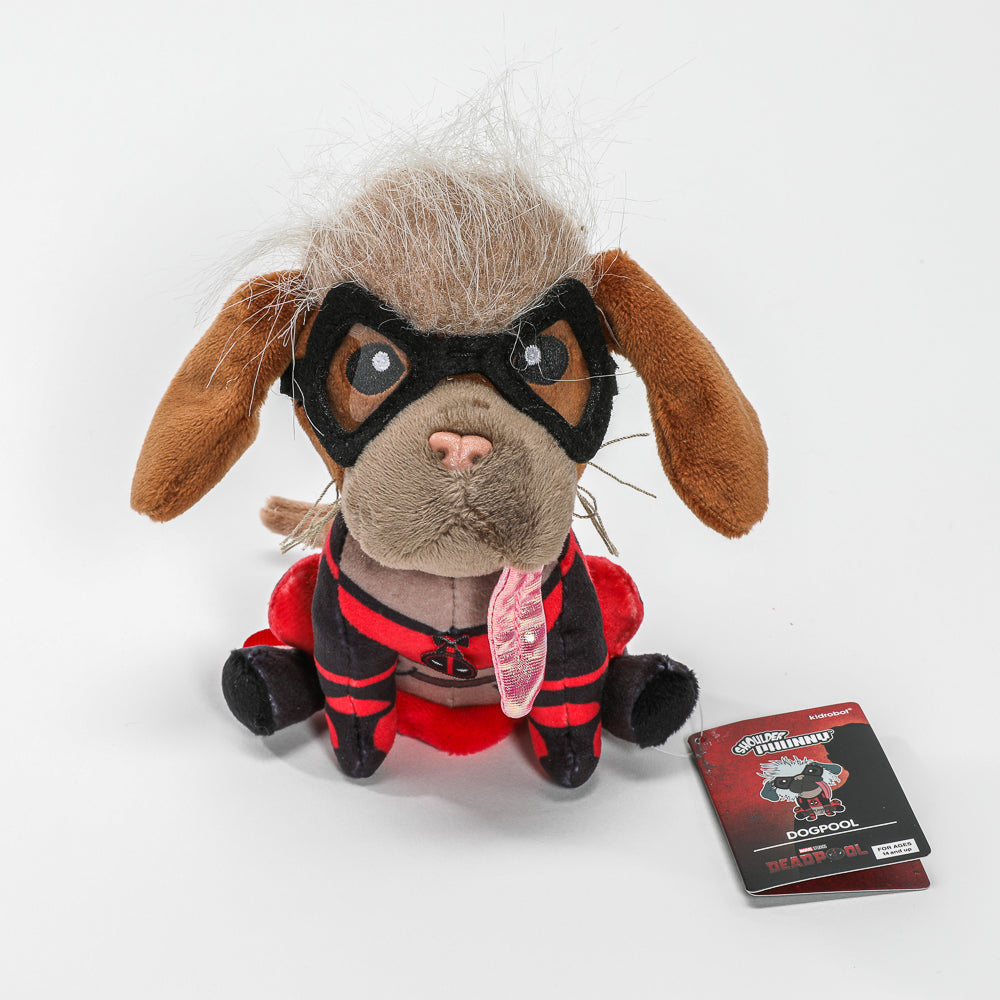 Marvel Studios' Deadpool and Wolverine Dogpool plush toy, soft Marvel plush featuring Deadpool and Wolverine characters.