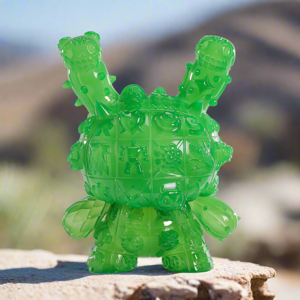 ROBOT SODA Monolith 8" Dunny art figures in Jade and Onyx limited editions, featuring vibrant vinyl designs and detailed craftsmanship.