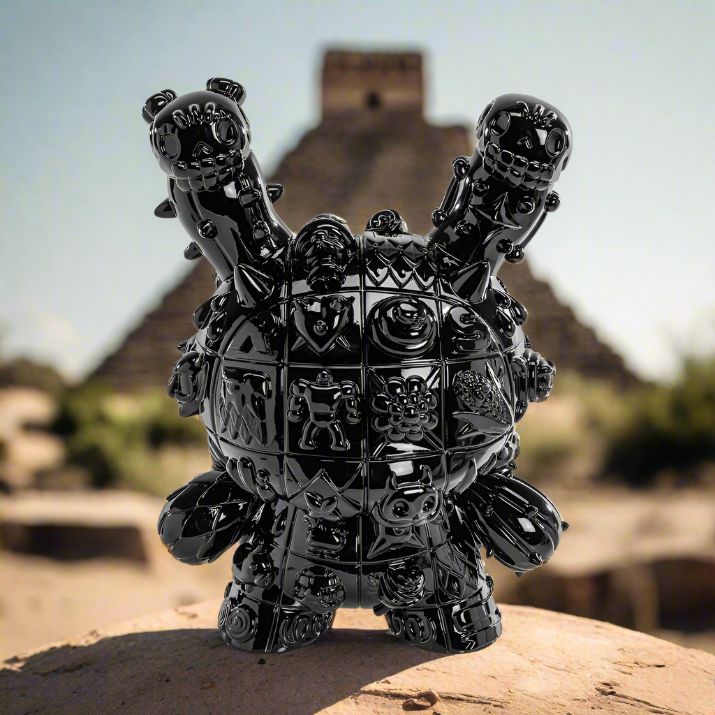 Onyx edition MONOLITH Dunny 8-inch vinyl art figure by ROBOT SODA, featuring a sleek, limited-edition design with detailed sculpting.