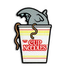 Godzilla-themed enamel pin from Nissin Cup Noodles x Godzilla 1.5" Premium Pin Series, featuring a detailed Godzilla design.