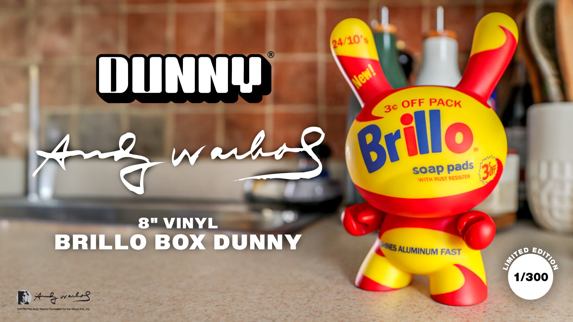 Andy Warhol 8" Masterpiece Vinyl Yellow Brillo Box Dunny (Limited to 300) - Kidrobot