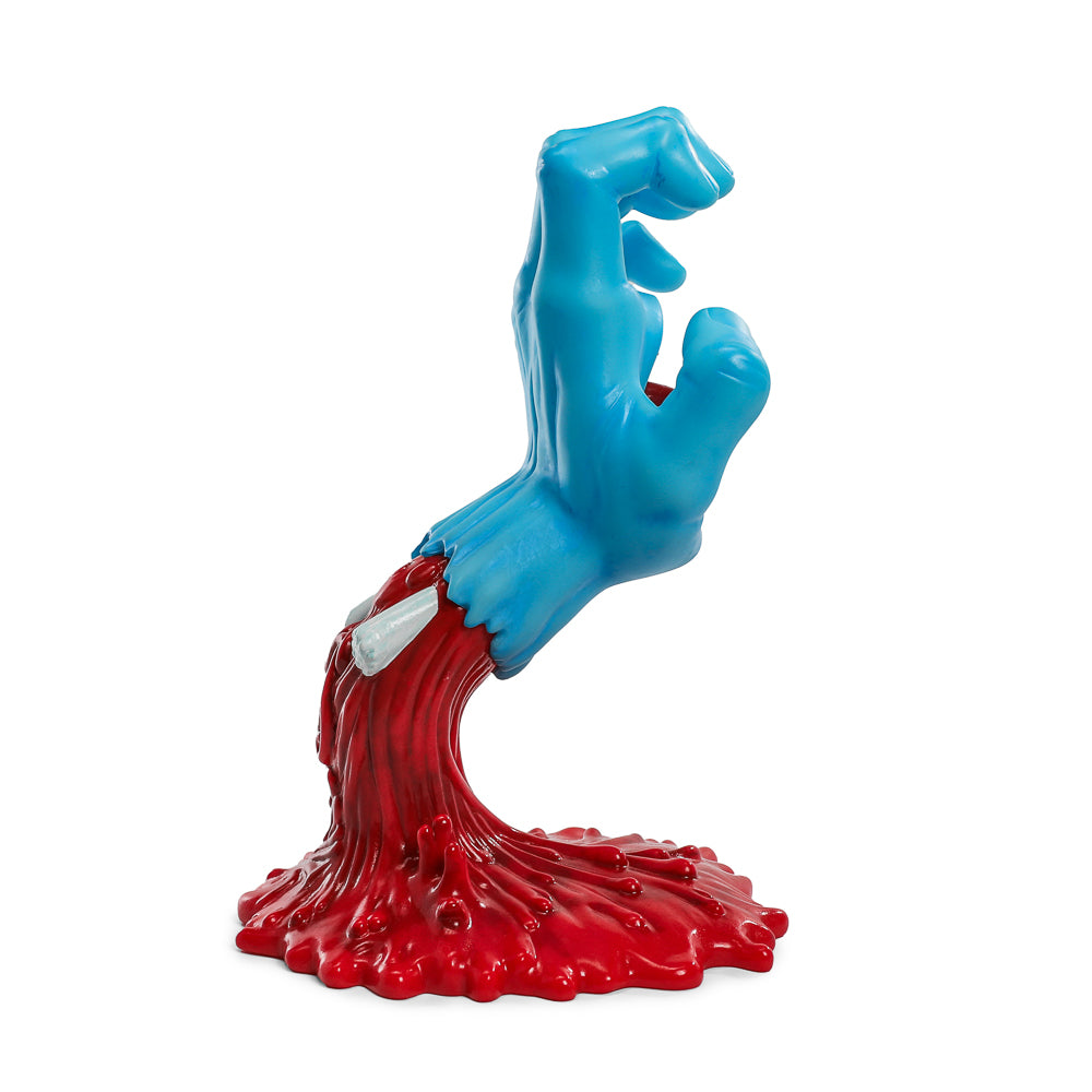 Santa Cruz 40th Anniversary Screaming Hand glow-in-the-dark vinyl art figure, 9-inch collectible sculpture with vibrant design.