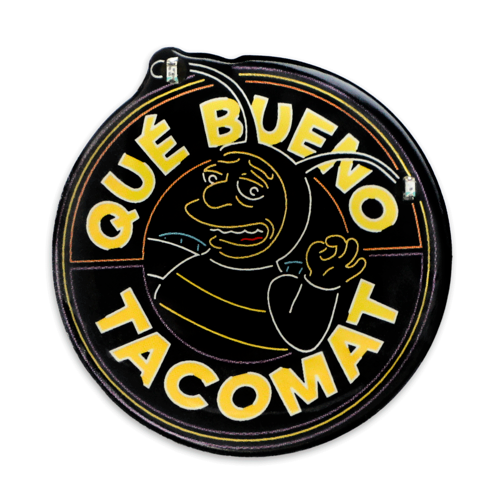 The Simpsons SDCC 2024 neon signs light-up pins and lanyard set, limited edition enamel pins with vibrant neon design.