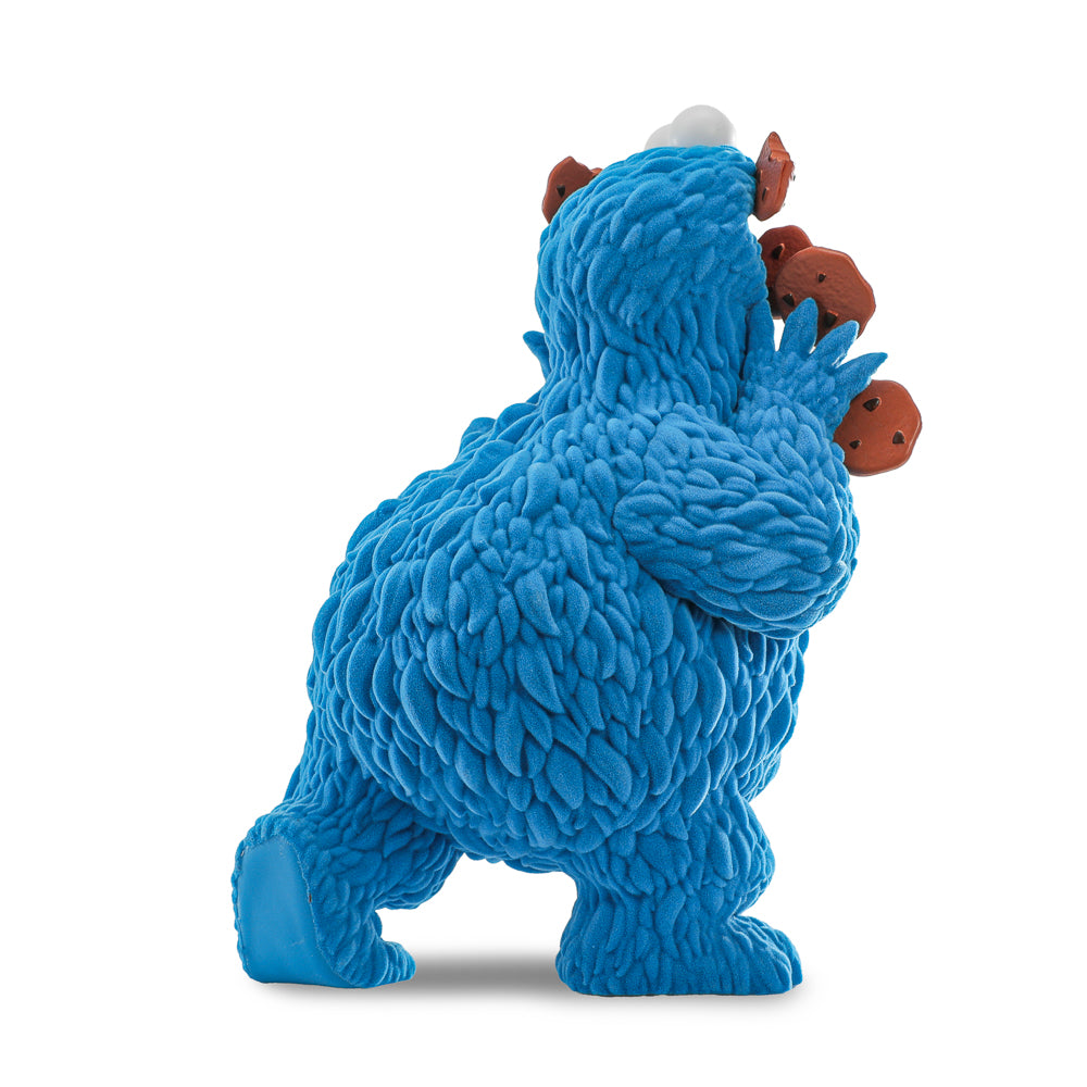 Sesame Street Kaiju Anatomy Cookie Monster 8-inch flocked vinyl art figure, detailed design featuring Cookie Monster's unique kaiju-inspired look.
