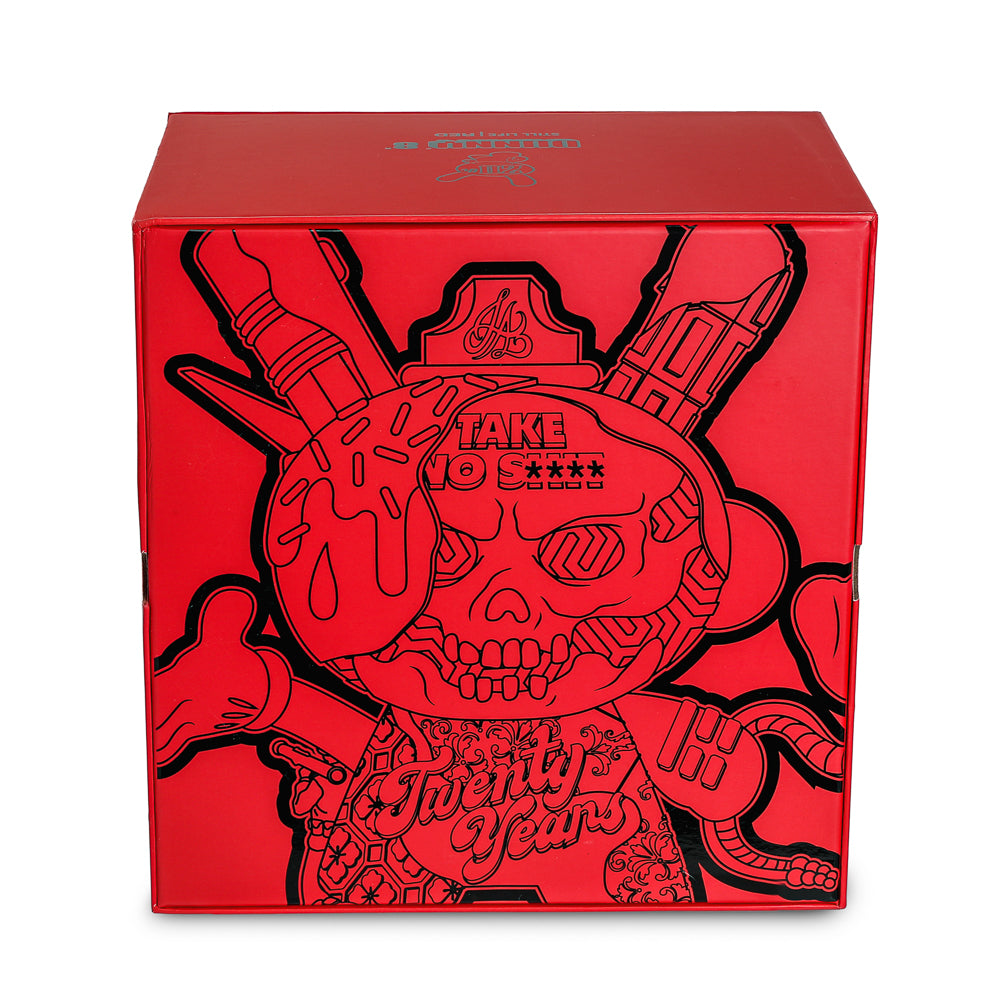 20th Anniversary Still Life Dunny 8-inch art figure by Tristan Eaton, Ketchup Edition, limited to 300, with signature visible.