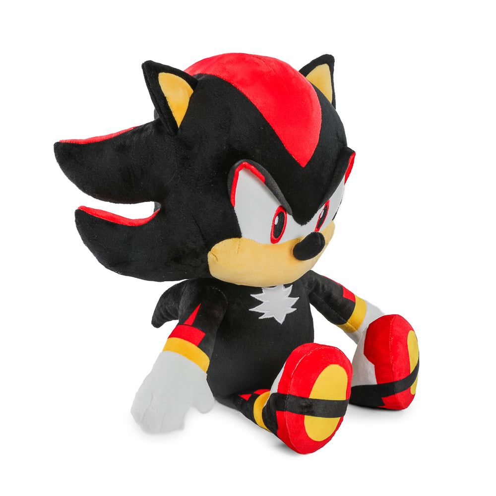 Sonic the Hedgehog Shadow HugMe plush with shake action, soft stuffed toy featuring Shadow's character design from Sonic the Hedgehog.