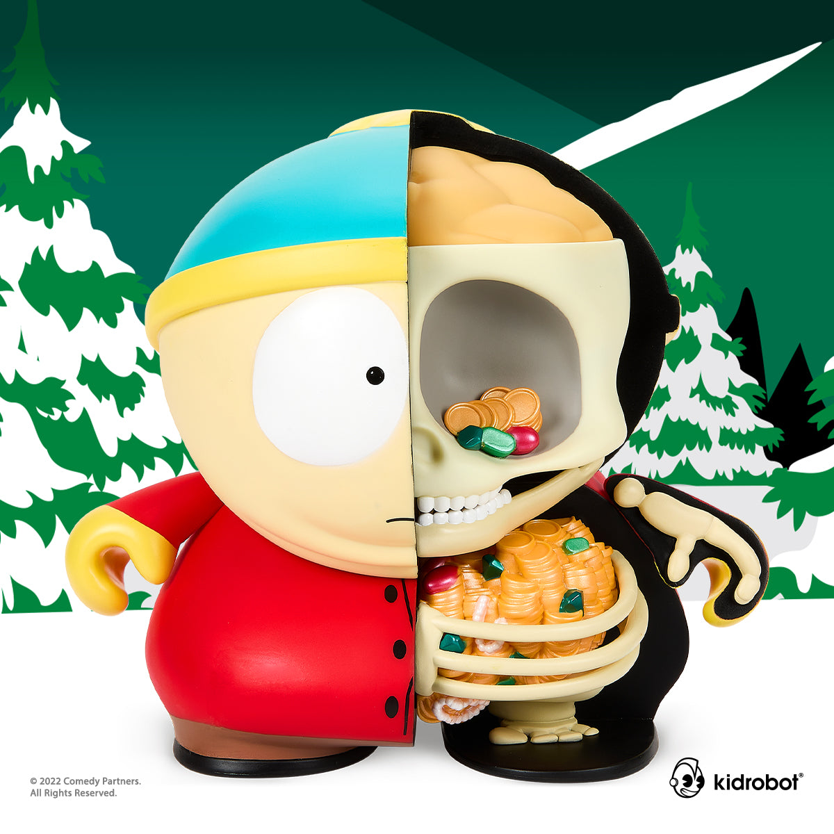 South Park Anatomy Cartman 8-inch vinyl art figure by Kidrobot, featuring detailed design and vibrant colors.