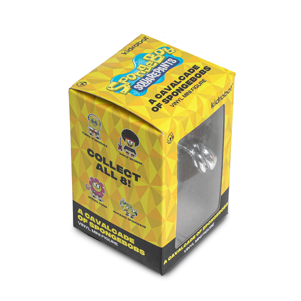 Chrome edition SpongeBob SquarePants vinyl mini figure from the Cavalcade of SpongeBobs series, featuring Krabified design.