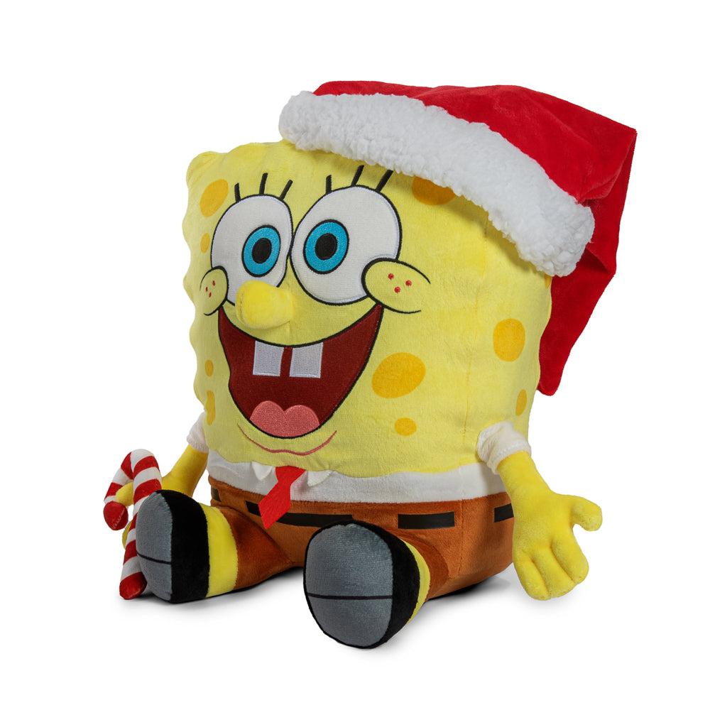 SpongeBob SquarePants Santa plush toy with hug-me design and shake action, soft stuffed character from the SpongeBob SquarePants series.
