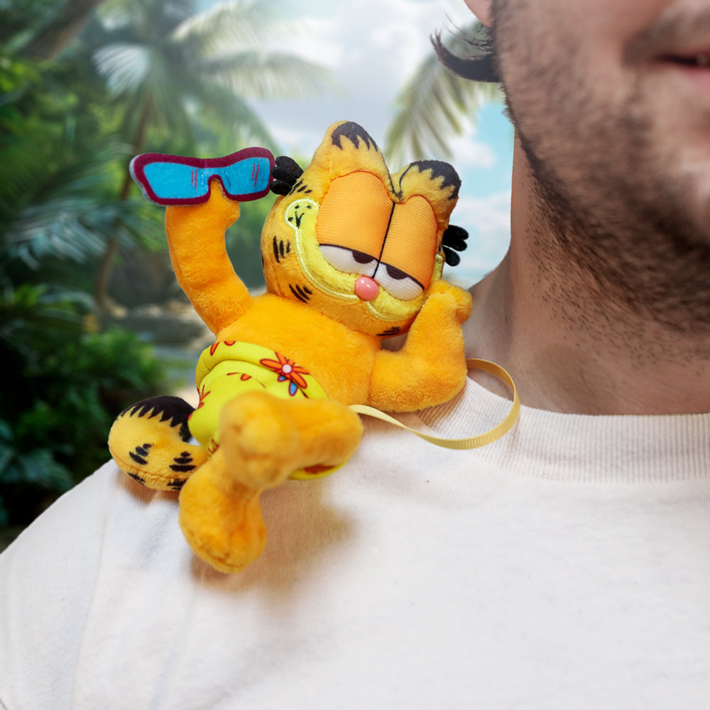 Soft Garfield Summer Plush Shoulder Phunny toy featuring a smiling Garfield character, perfect for cuddling and display.