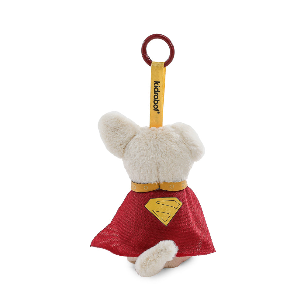 DC Comics Superman Krypto plush charm, soft and adorable keychain featuring the superhero and his loyal dog, perfect for fans.