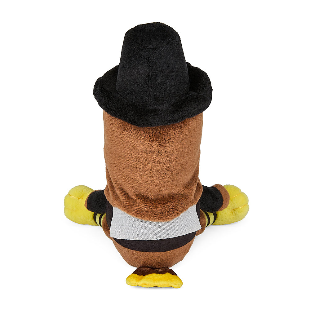 Soft 8-inch Thanksgiving Turkey Phunny Plush by Kidrobot featuring a cute plush turkey with detailed feathers and a festive design.