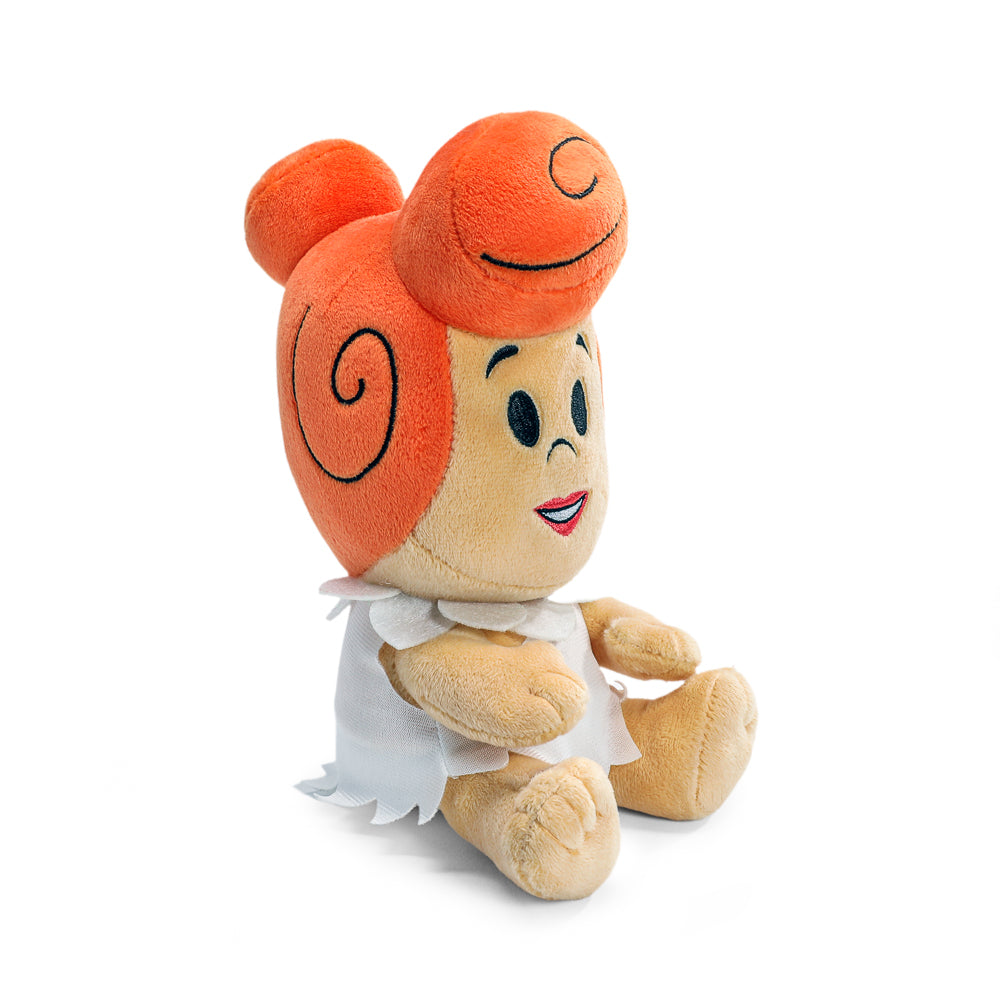 Four plush toys from The Flintstones Phunny Plush Bundle featuring Fred, Wilma, Pebbles, and Dino characters.