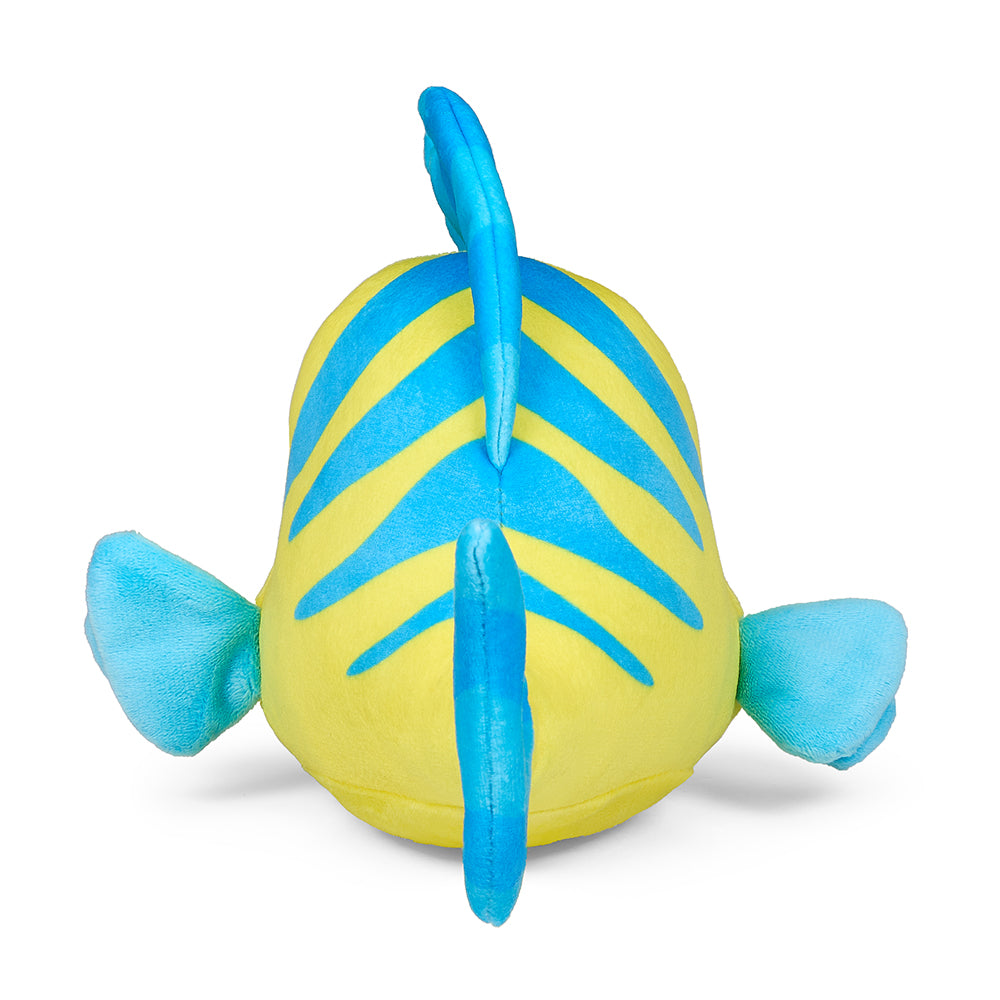 Disney The Little Mermaid Flounder Phunny Plush, soft stuffed toy featuring Flounder from The Little Mermaid with detailed embroidery.
