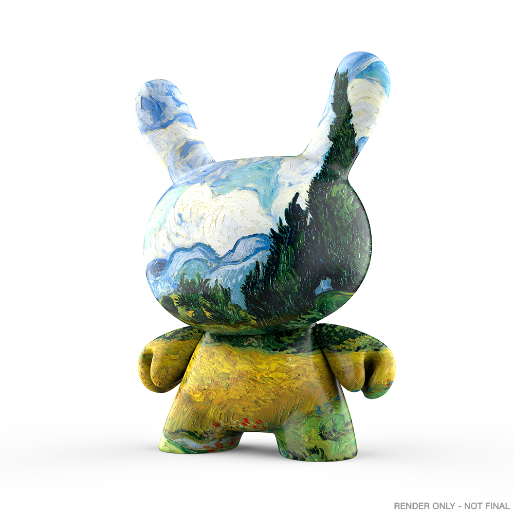 Vincent van Gogh Wheat Field with Cypresses Dunny vinyl art figure by The Met, showcasing vibrant landscape design.