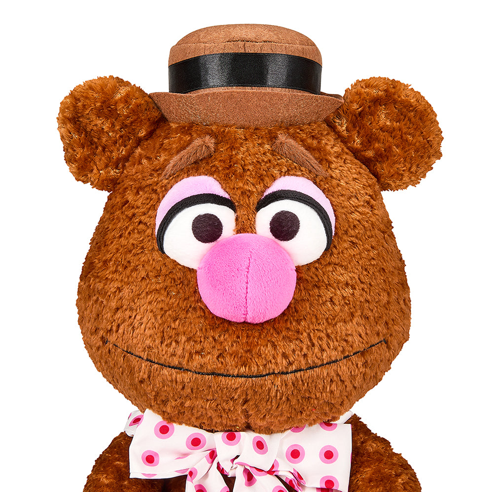 Disney The Muppets Fozzie Bear 16-inch plush toy featuring soft fabric and detailed character design.