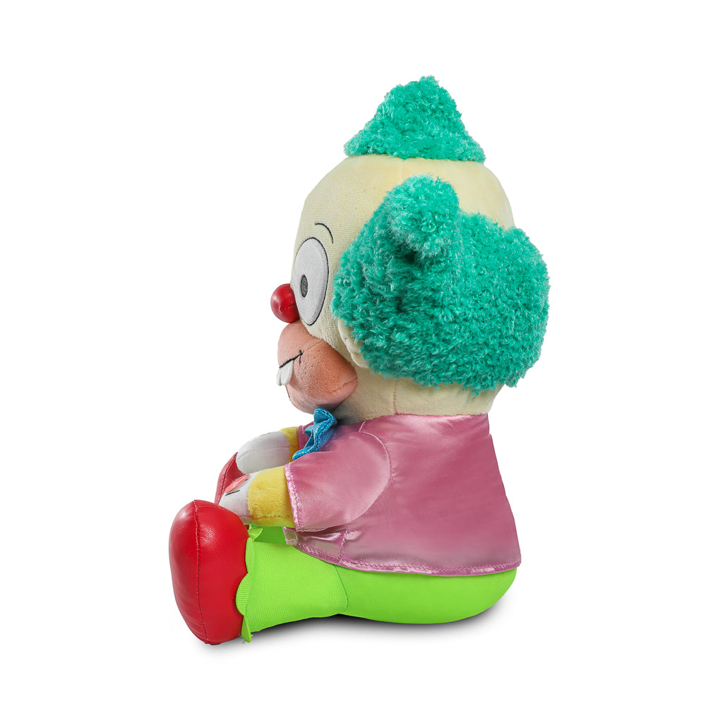 Krusty the Clown 13-inch plush toy from The Simpsons with sound, soft fabric, and detailed cartoon features, perfect for fans.