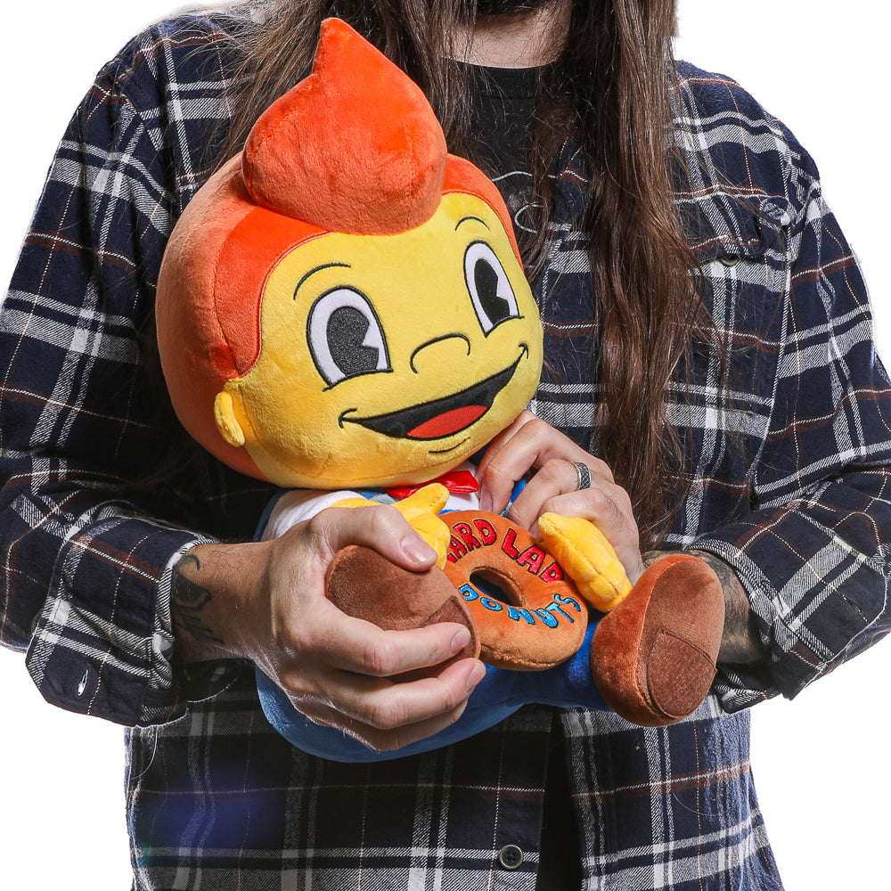 The Simpsons Lard Lad plush toy featuring the iconic donut-loving mascot from the animated series, soft and cuddly for fans.
