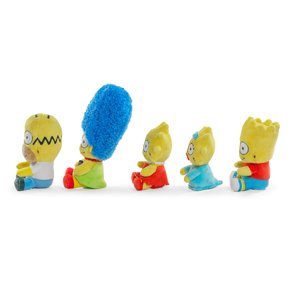 Interactive plush set of The Simpsons family on the couch, featuring characters from The Simpsons TV show.