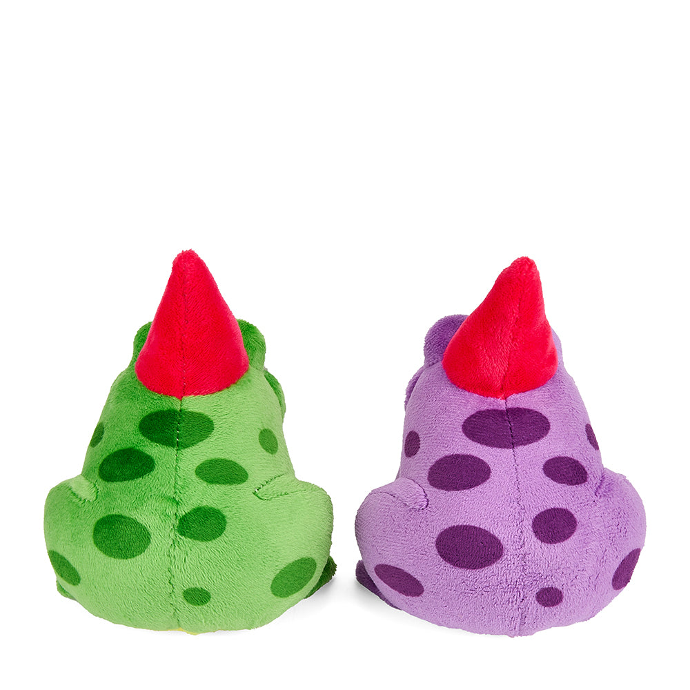 Interactive plush mushroom with frog gnome characters by Kidrobot, soft and colorful decorative plush toy for kids.