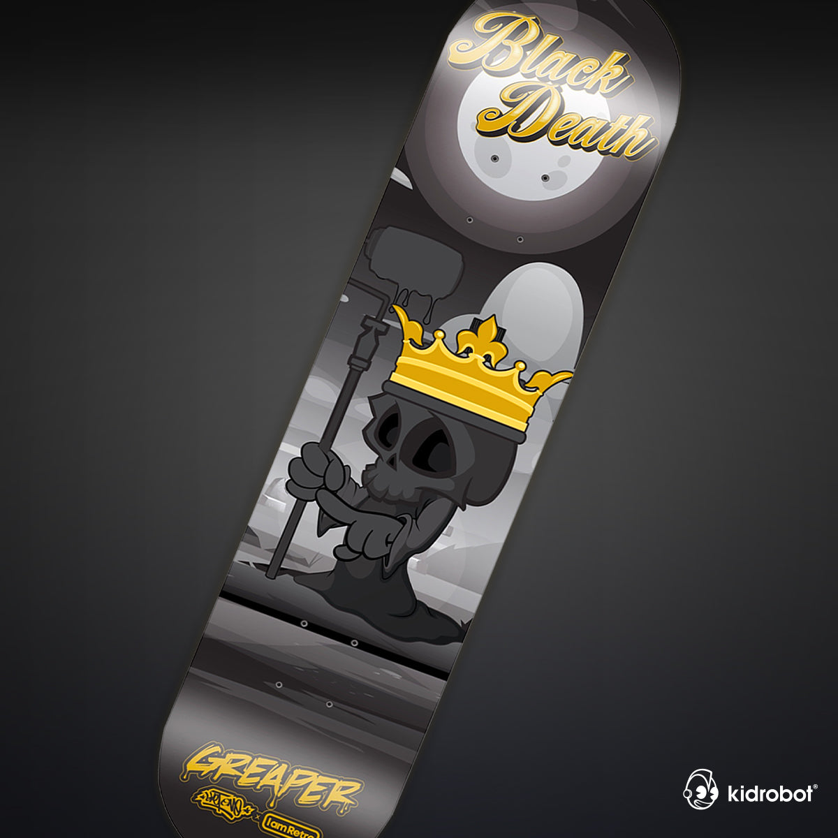 Greaper Skate Deck by Sket One - Black Death Edition (Limited Edition of 50) - Kidrobot