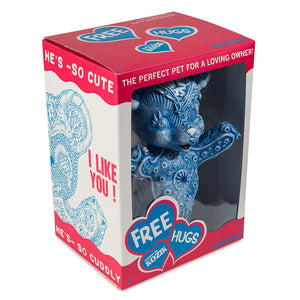 Free Hugs Bear Art Figure by Frank Kozik - Blue Edition - Kidrobot - Shop Designer Art Toys at Kidrobot.com